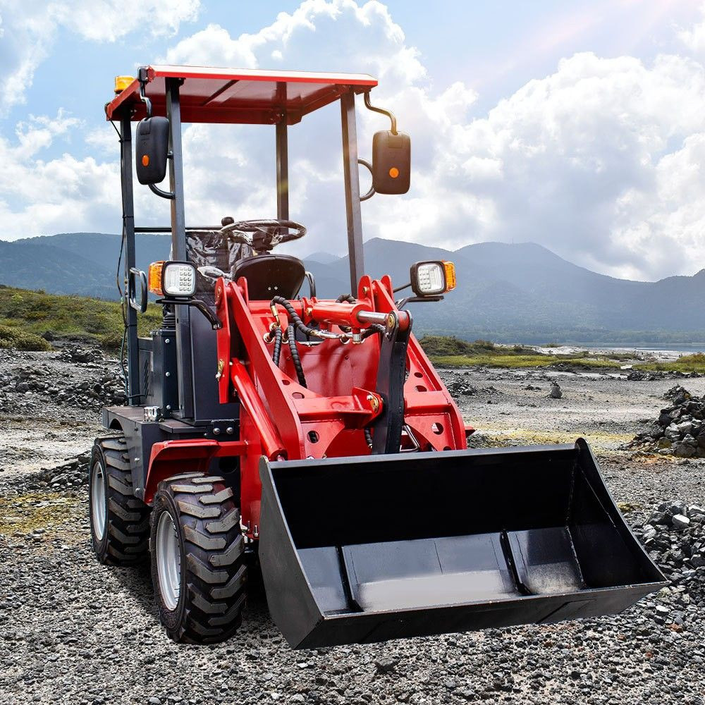 High Safety Compact Electric Wheel Loader HT-150E 750kg 4-5h Working Time Mini Loader