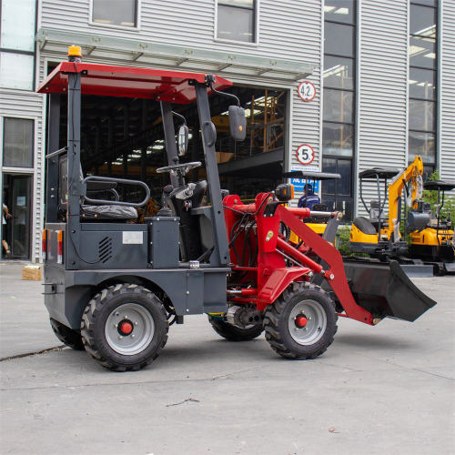 High Safety Compact Electric Wheel Loader HT-150E 750kg 4-5h Working Time Mini Loader