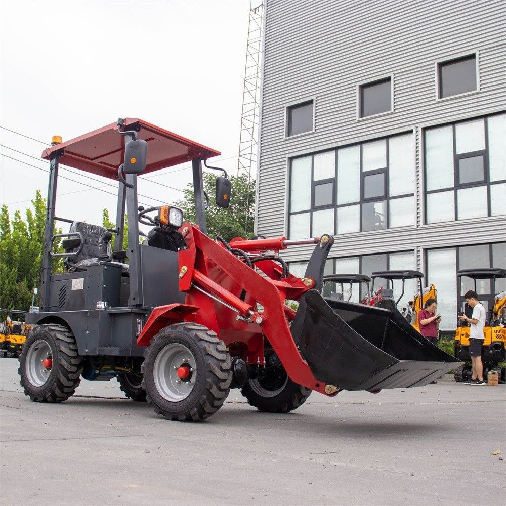 High Safety Compact Electric Wheel Loader HT-150E 750kg 4-5h Working Time Mini Loader