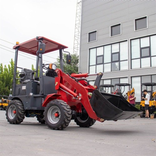 High Safety Compact Electric Wheel Loader HT-150E 750kg 4-5h Working Time Mini Loader